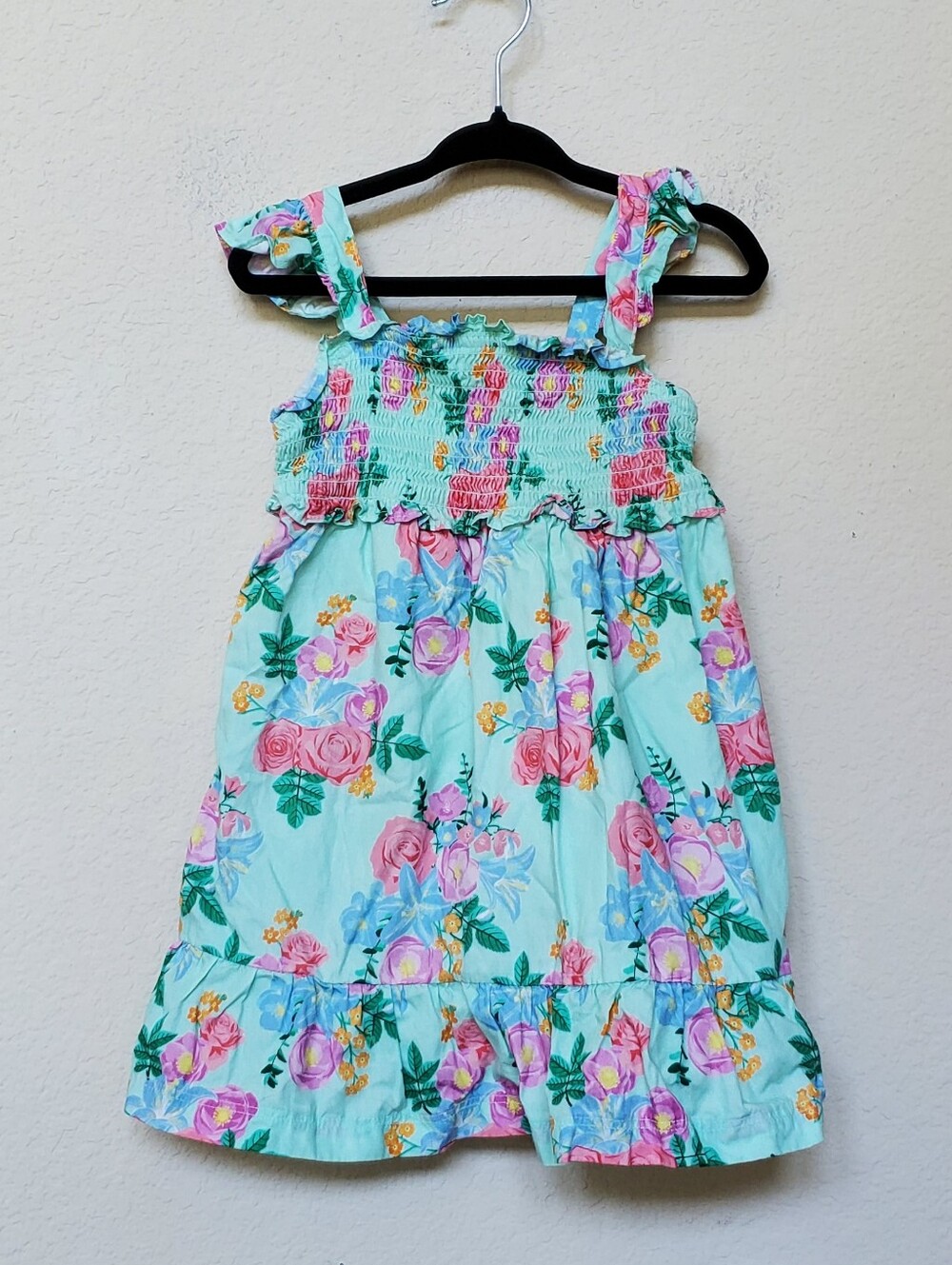 Ruffle Butts Aqua Floral Smocked Sundress -Size 18-24 Mth